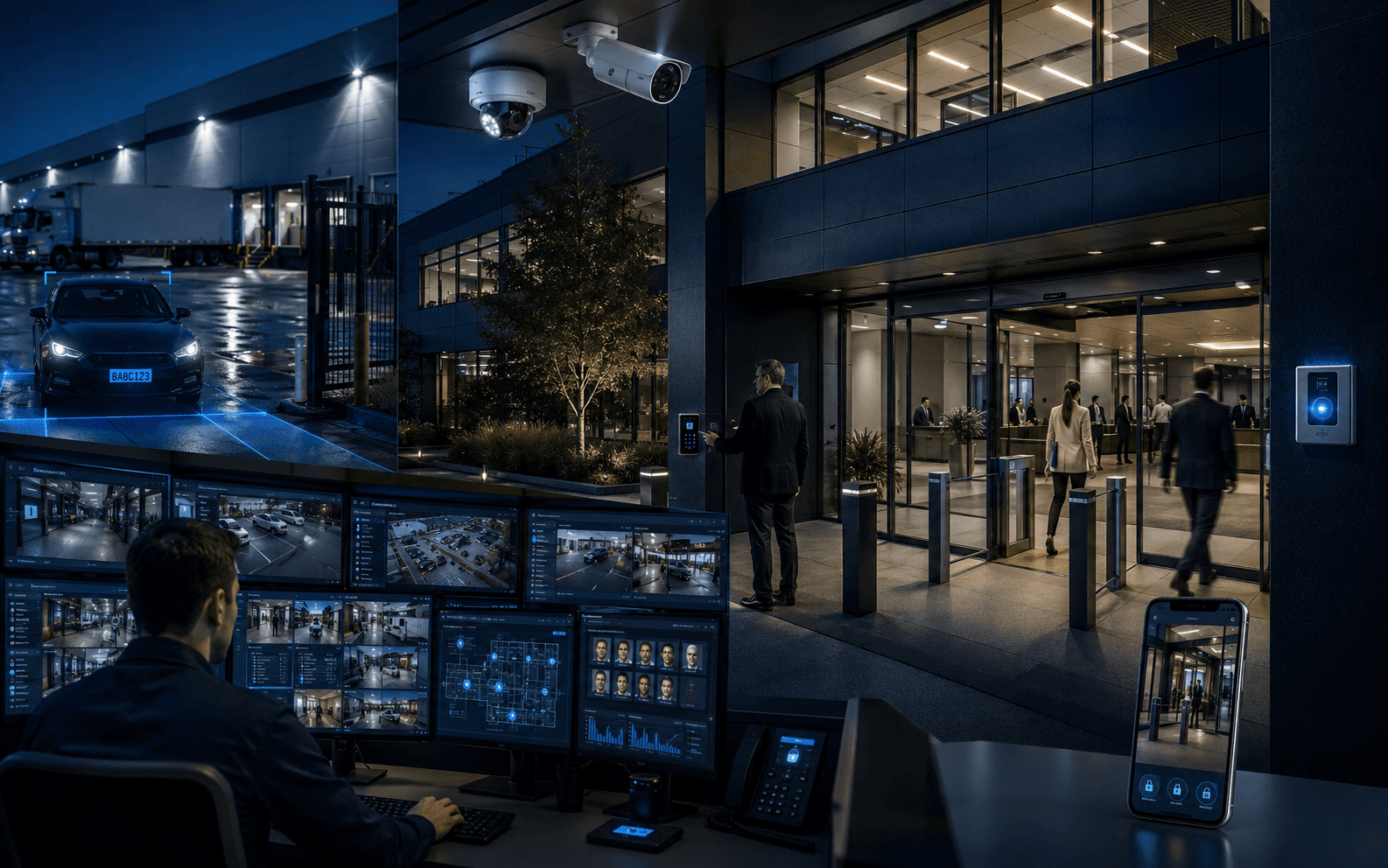 Commercial CCTV and security monitoring installation